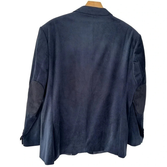 Gianna Uomo gold label‎ 42R blue velvet blazer/sports coat with elbow pads - Picture 3 of 8
